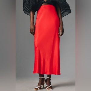 Anthropologie Red Maxi Skirt